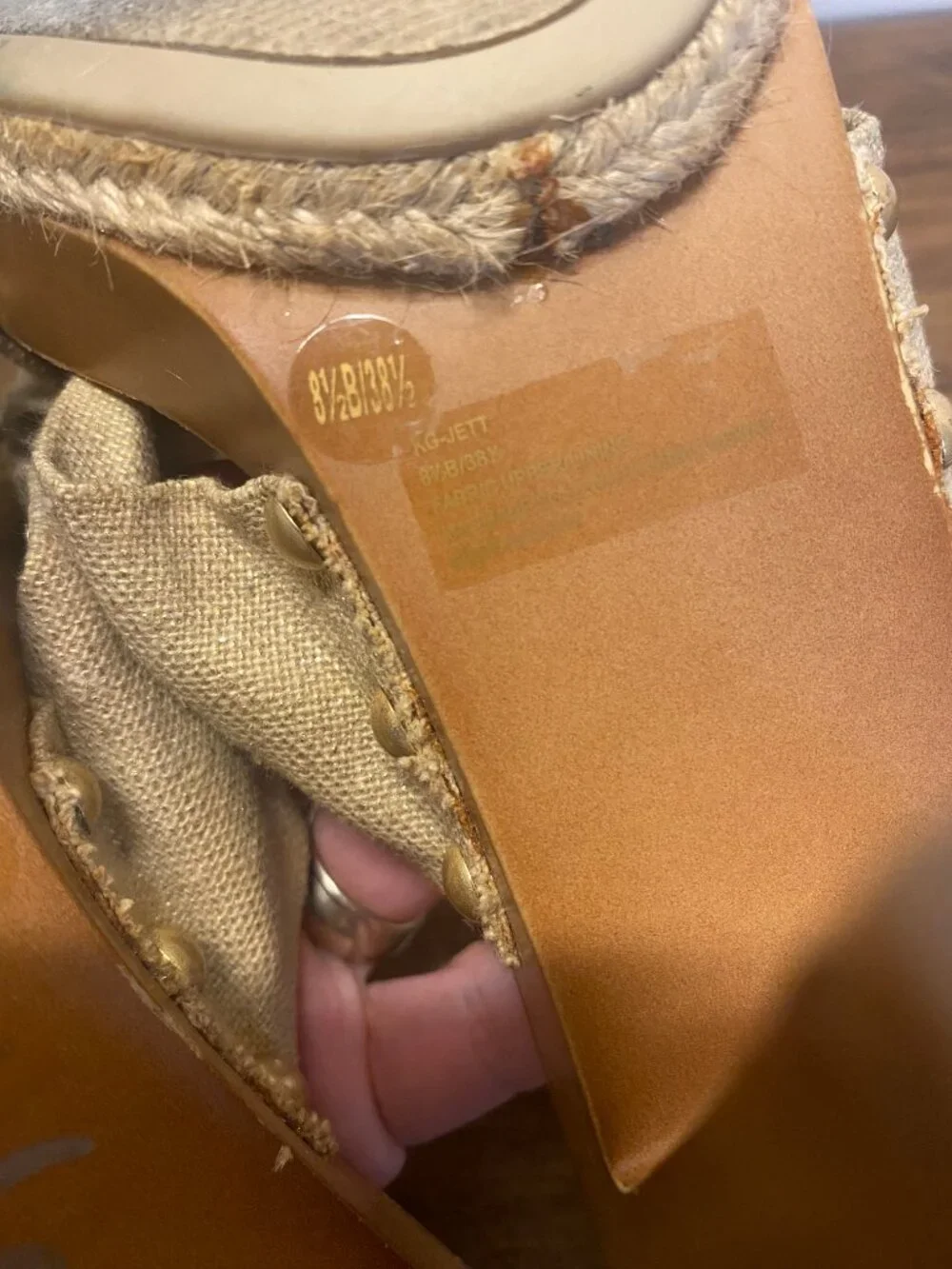 Kensie Girl - Jett Bow Platform Mule Heeled Sandals - Tan/Gold Flecked - 8.5 - Picture 5 of 12
